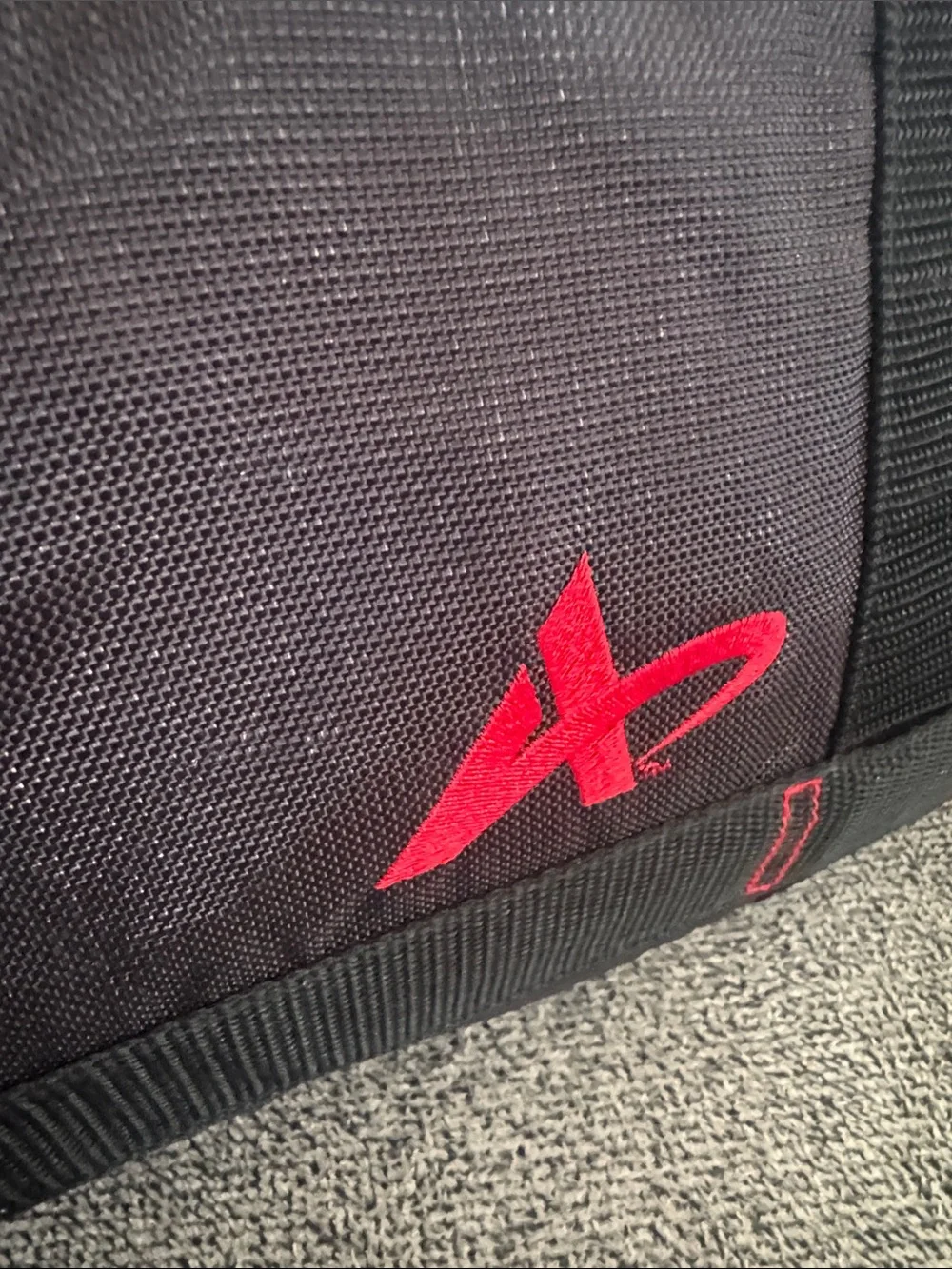 Men's Black Duffel Bag with Red Accents - Travel & Gym